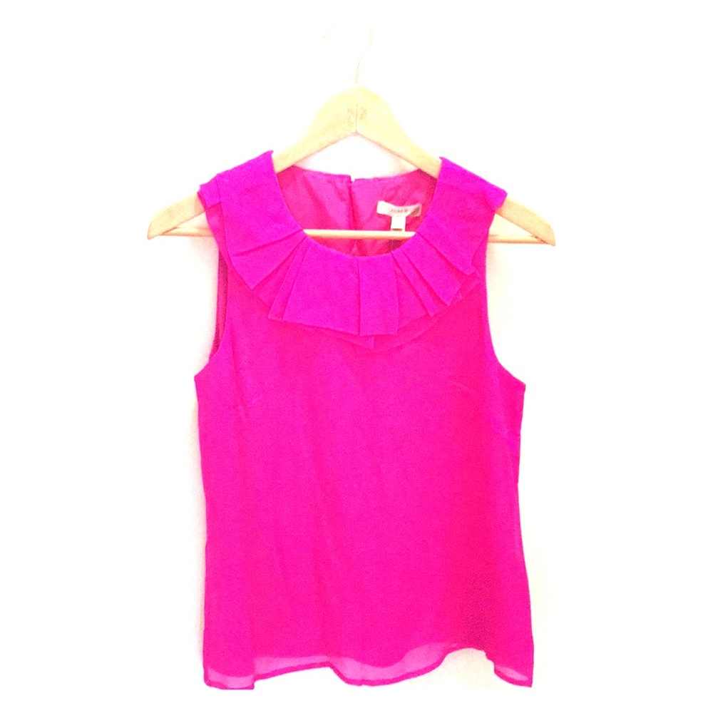 Hot pink sleeveless J.Crew blouse